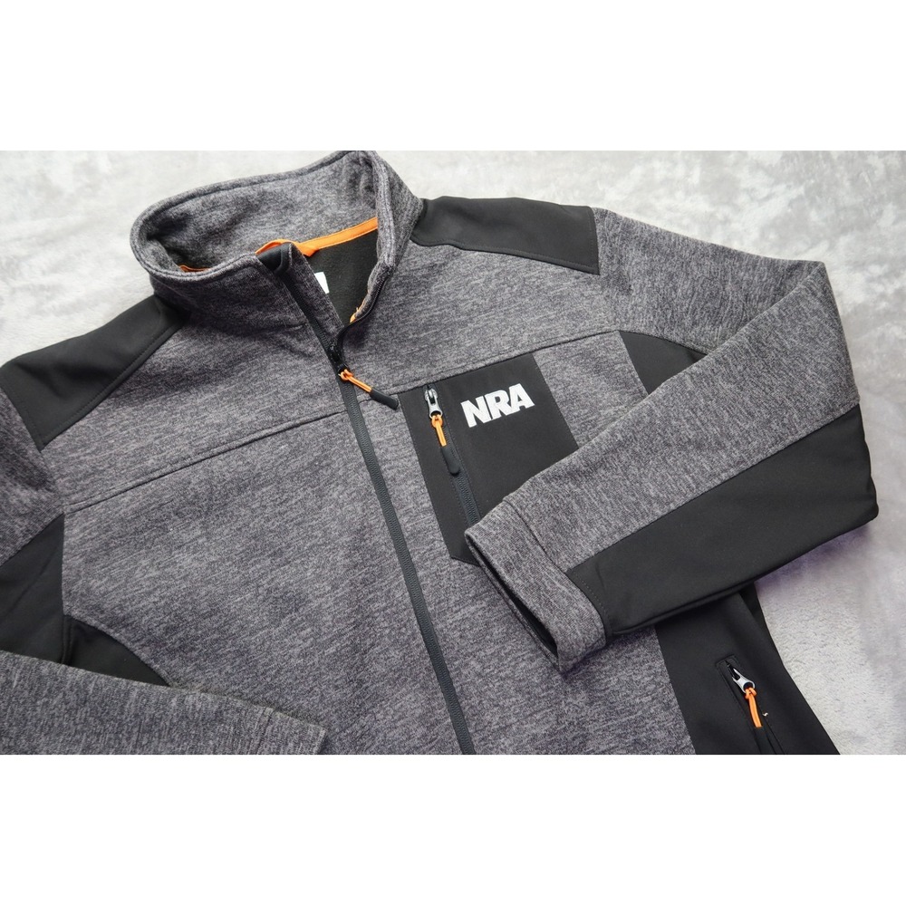 NRA Men's‎ Full Zip Fleece Lined Jacket Grey Black Logo Outdoor Work Size L